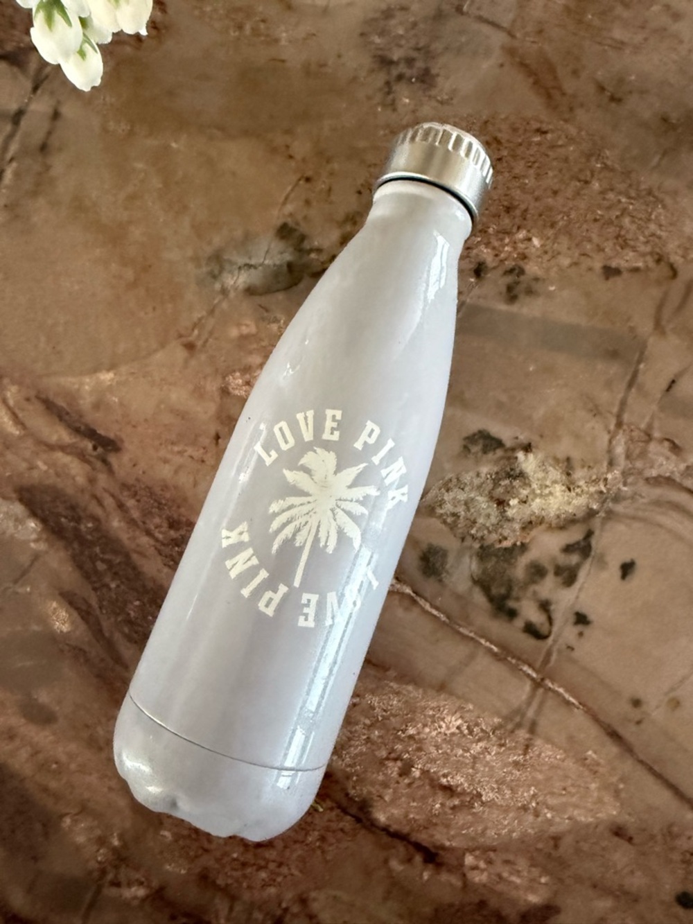 🆓 with purchase Love Pink Palm Tree Stainless Water Bottle